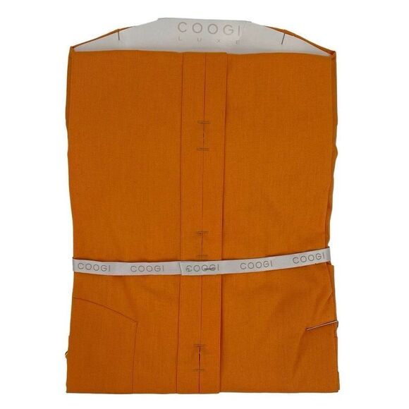 Coogi Luxe 100% Cotton Long Sleeve Button Up Dress Shirt Men M/40 15 Orange NEW - Picture 2 of 3